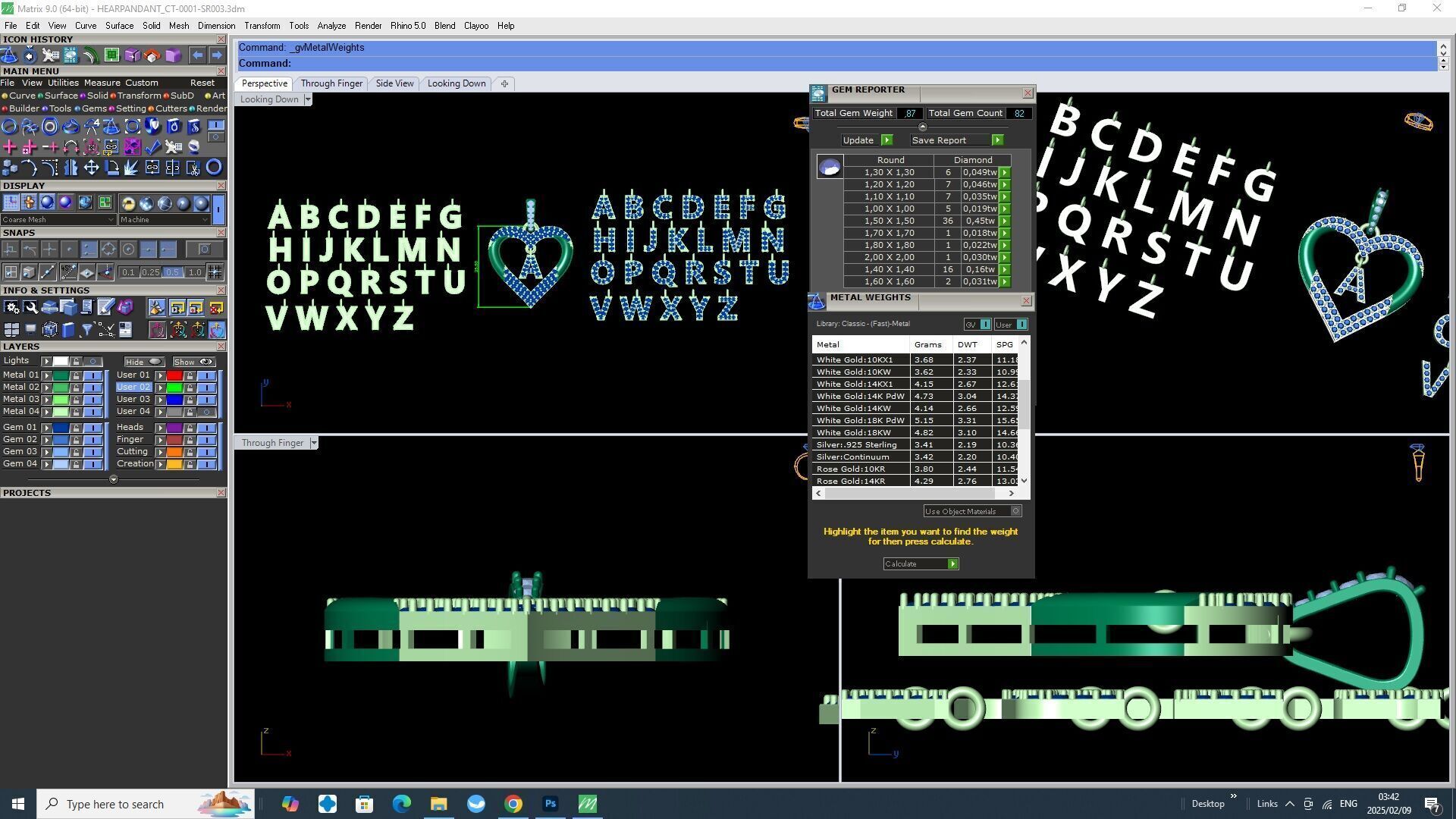 Heart Pendant With A  To Z Letter Wax  File 3dm Stl 3D print model_5