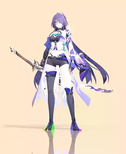 Game character beauty hand 3D model