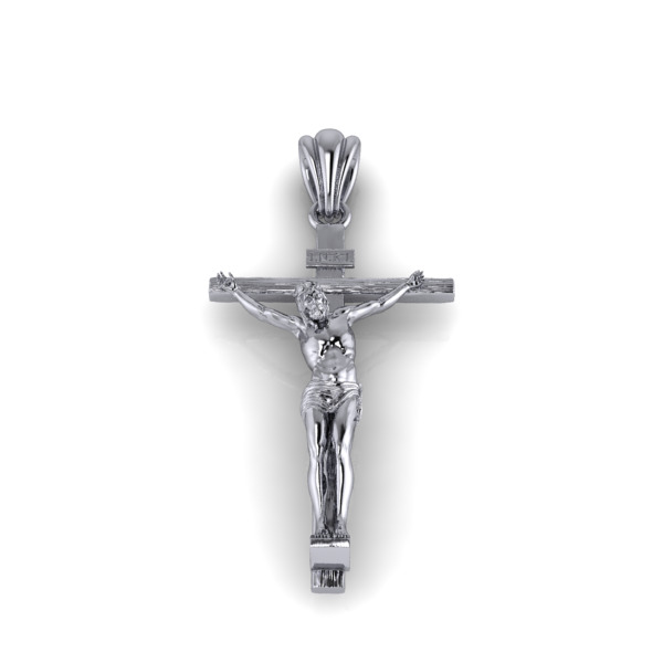 Crucifix Cross Charm Pendant Necklace Catholic Jesus 3D print model_23