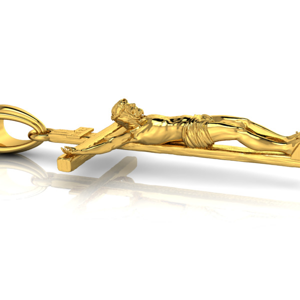 Crucifix Cross Charm Pendant Necklace Catholic Jesus 3D print model_4