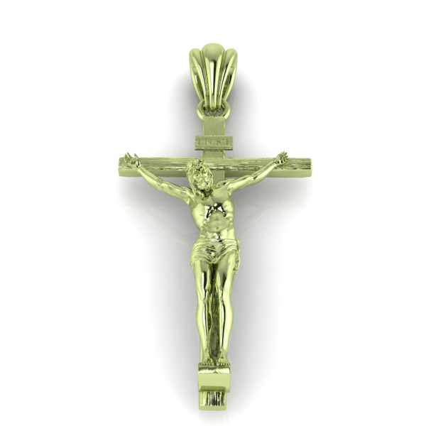 Crucifix Cross Charm Pendant Necklace Catholic Jesus 3D print model_27
