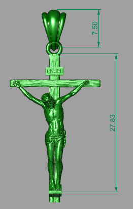Crucifix Cross Charm Pendant Necklace Catholic Jesus 3D print model_10