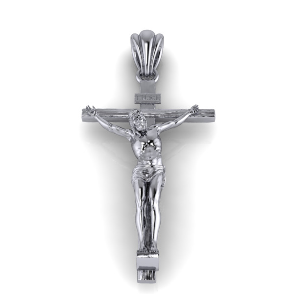 Crucifix Cross Charm Pendant Necklace Catholic Jesus 3D print model_28
