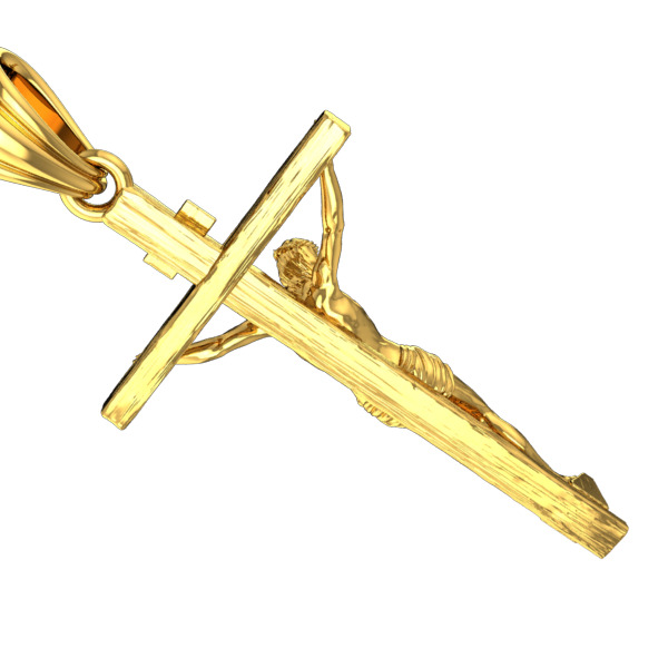 Crucifix Cross Charm Pendant Necklace Catholic Jesus 3D print model_6