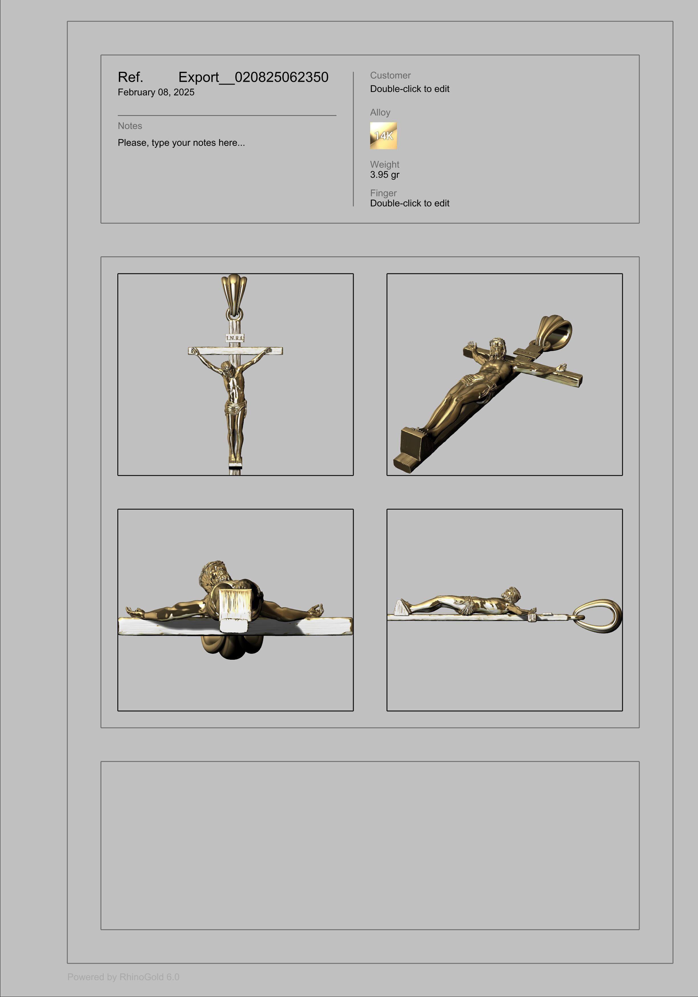 Crucifix Cross Charm Pendant Necklace Catholic Jesus 3D print model_15