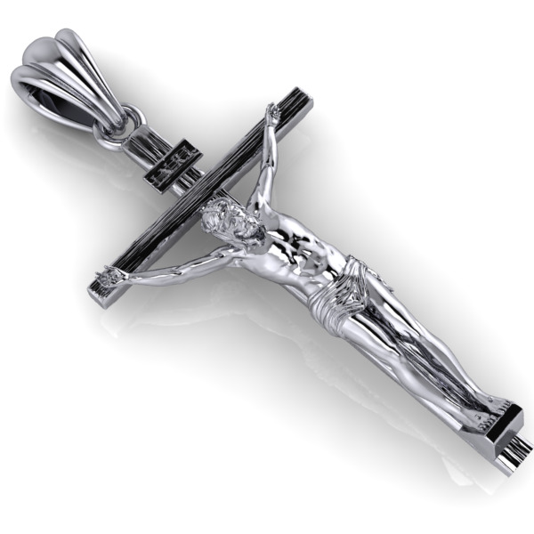Crucifix Cross Charm Pendant Necklace Catholic Jesus 3D print model_9