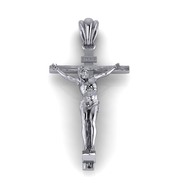Crucifix Cross Charm Pendant Necklace Catholic Jesus 3D print model_24