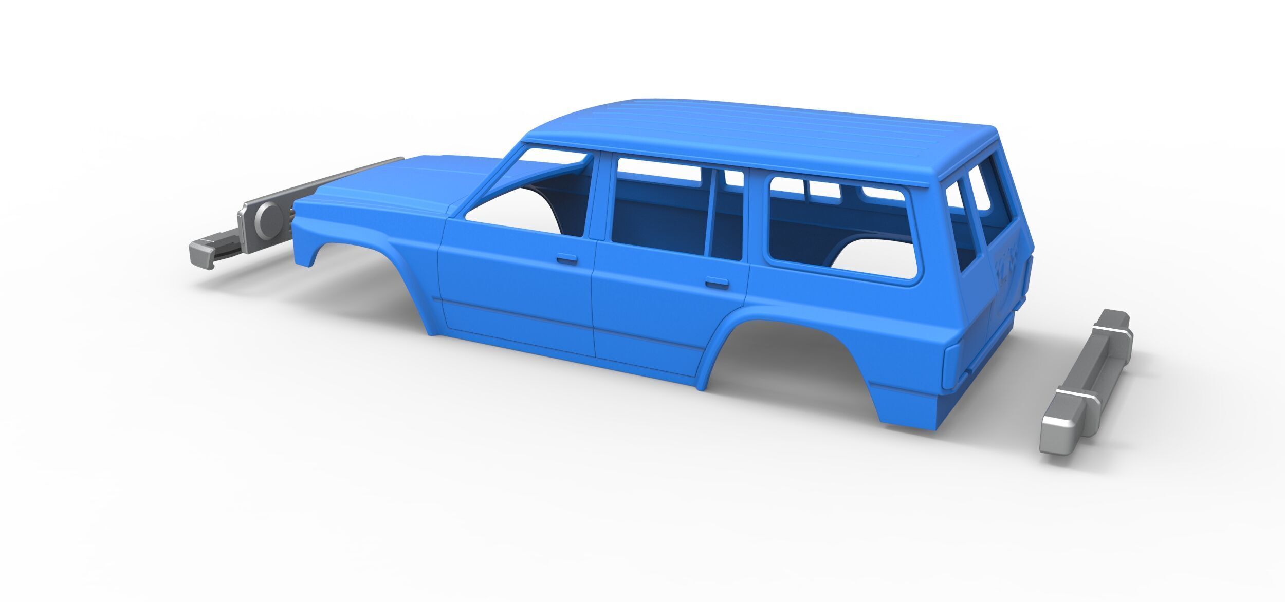 Shell of vintage SUV Version 2 Scale 1 to 25 3D print model_12