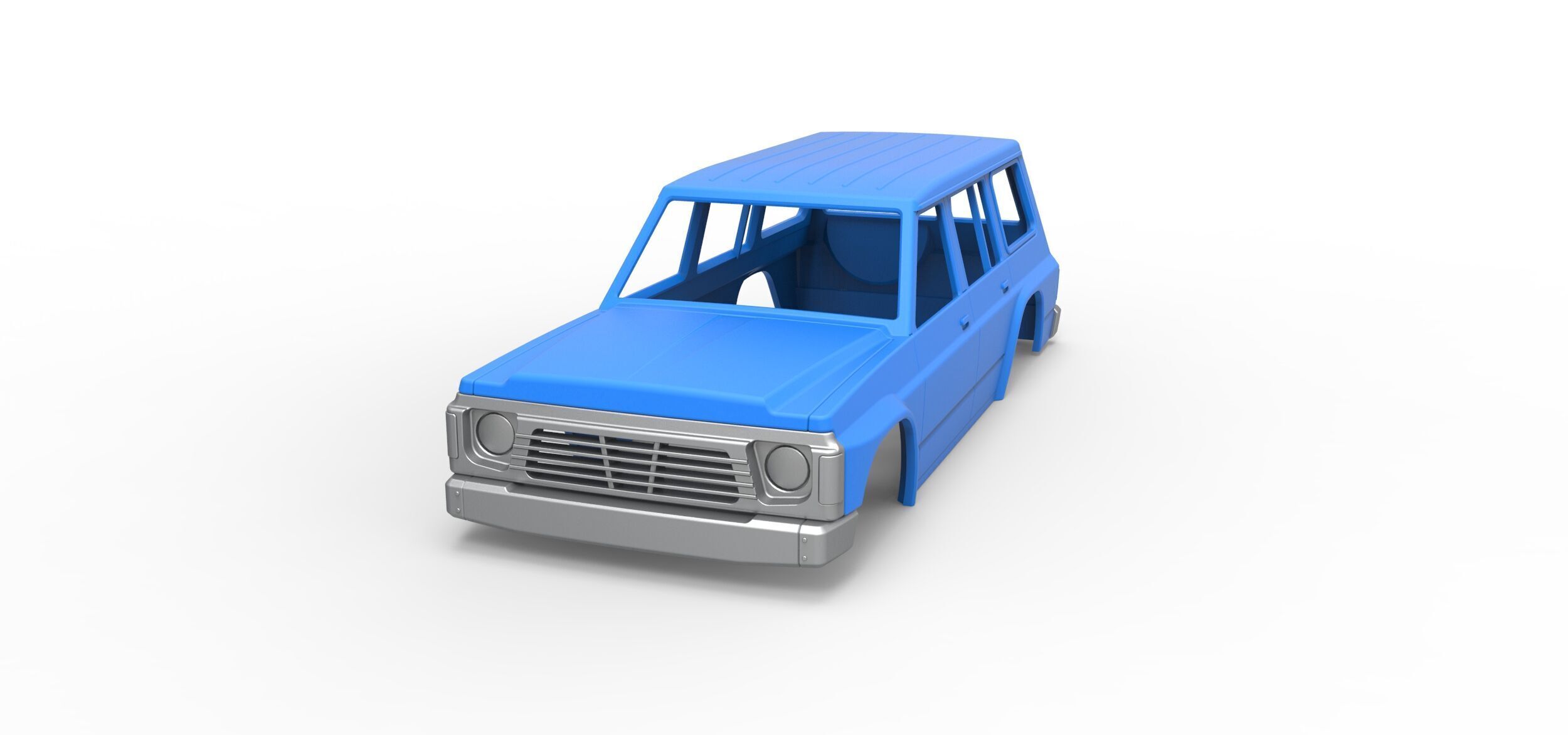 Shell of vintage SUV Version 2 Scale 1 to 25 3D print model_3