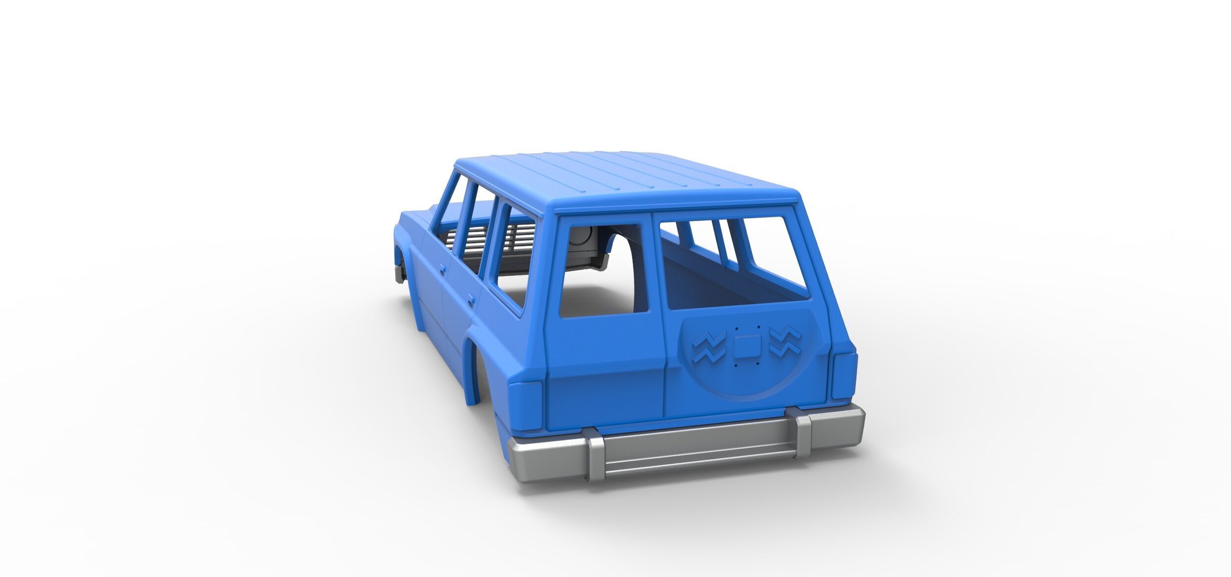 Shell of vintage SUV Version 2 Scale 1 to 25 3D print model_9