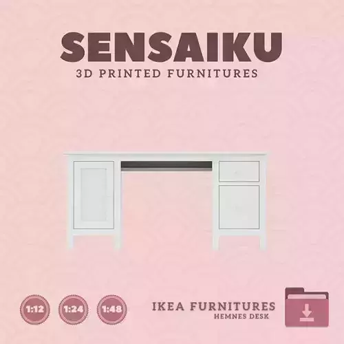 Miniature HEMNES Desk for Miniature Dollhouse IKEA 3D Print
