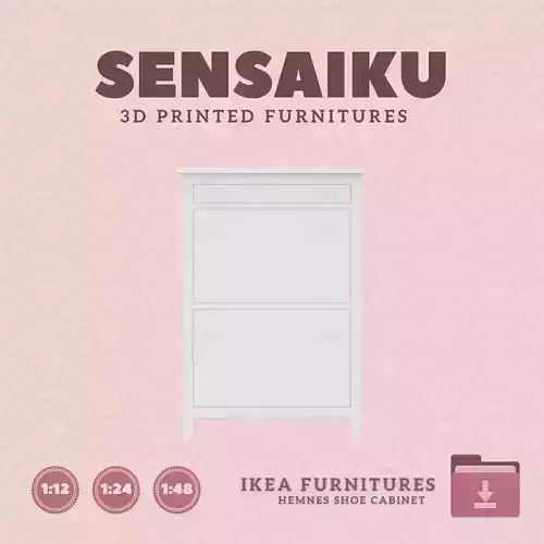 Miniature HEMNES Shoe Cabinet V2 for Dollhouse IKEA 3D Print