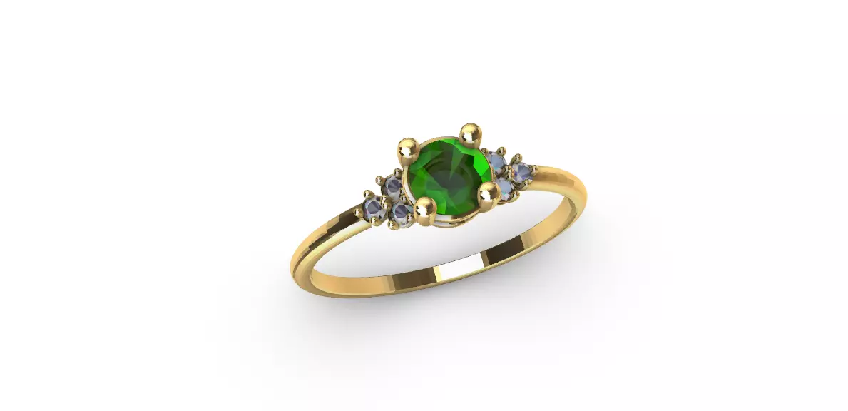 Anillo solitario para dama-mujer -v- 3D print model