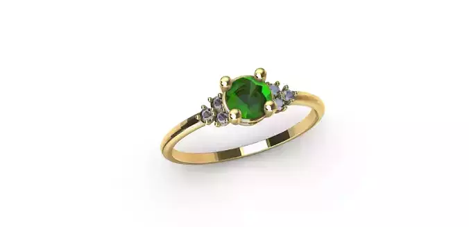 Anillo solitario para dama-mujer -v- 3D print model