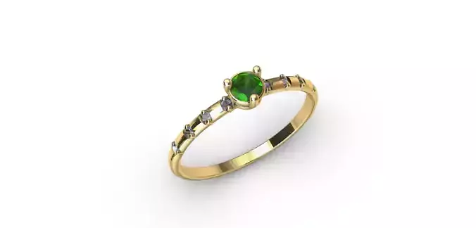 Anillo solitario para dama-mujer -v- 3D print model