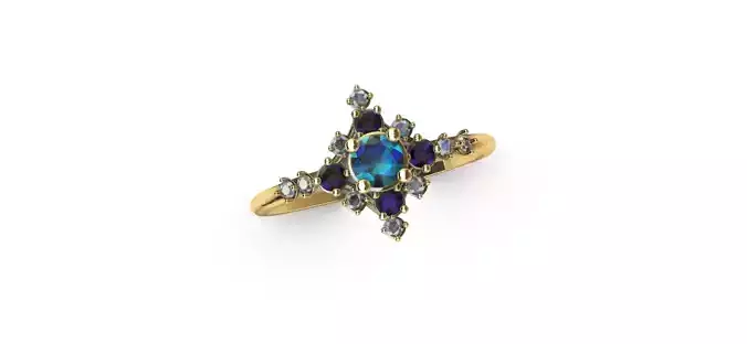 Anillo solitario para dama-mujer -v- 3D print model
