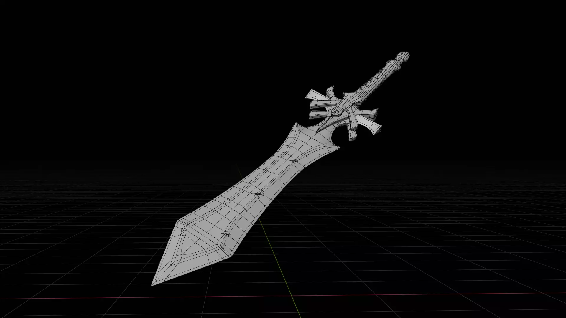 sword modeling in blender Low-poly 3D model
