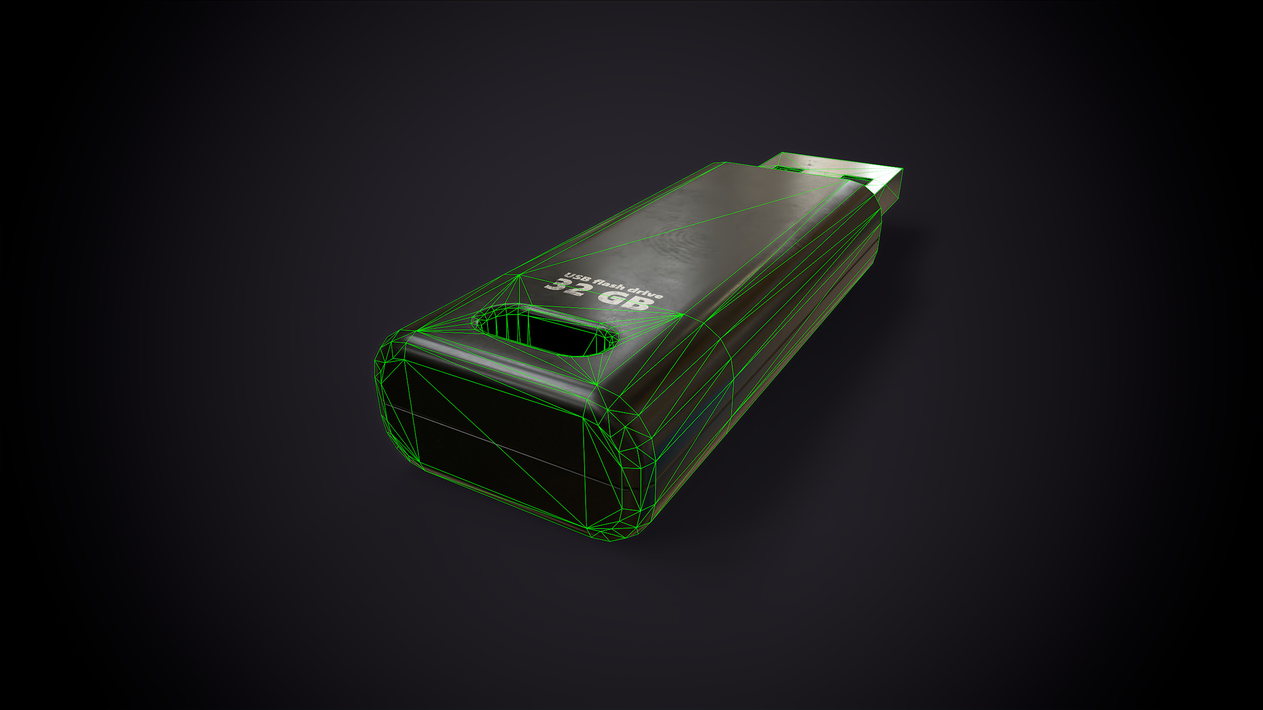USB Flash Drive Low-poly 3D model_8