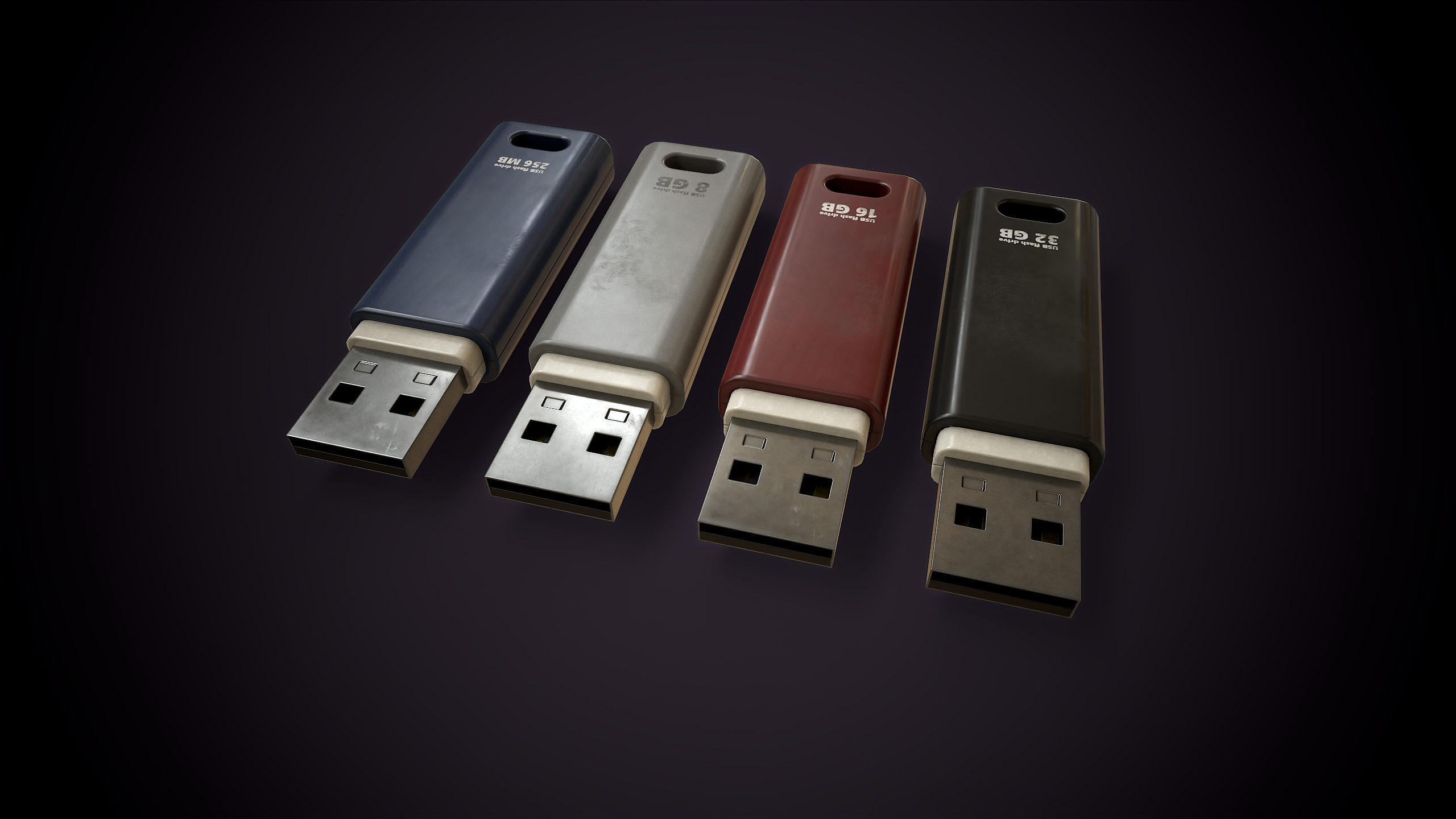 USB Flash Drive Low-poly 3D model_2