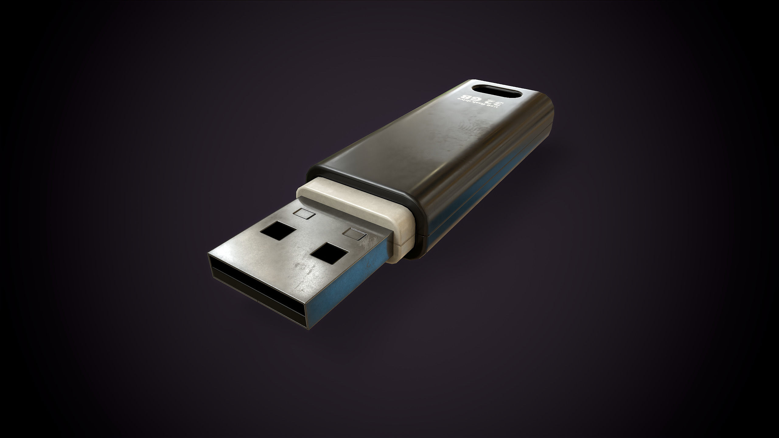 USB Flash Drive Low-poly 3D model_3