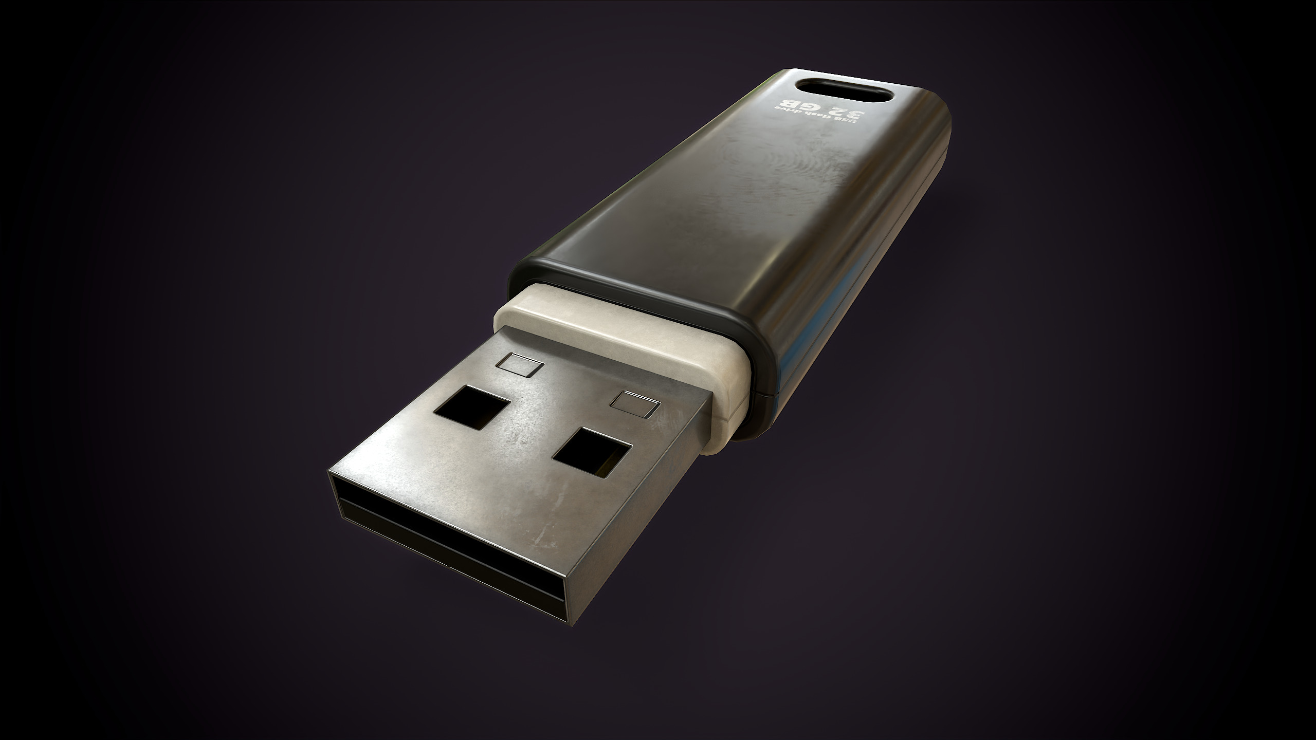 USB Flash Drive Low-poly 3D model_5