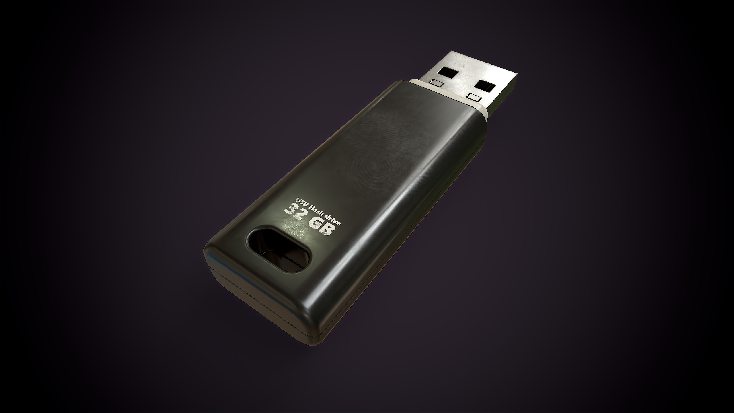 USB Flash Drive Low-poly 3D model_4