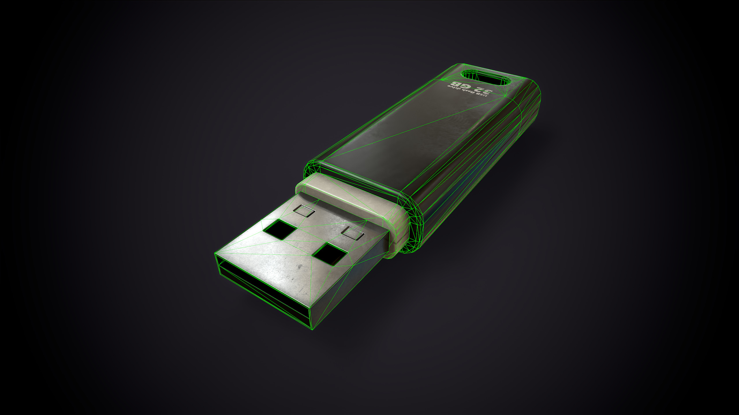 USB Flash Drive Low-poly 3D model_7