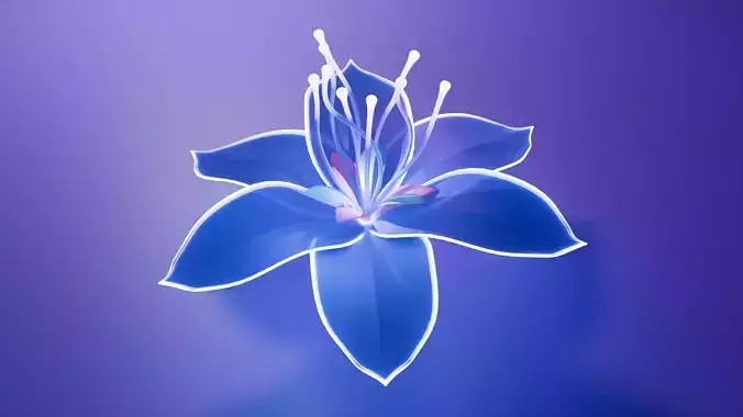 glowing fantasy neon flower