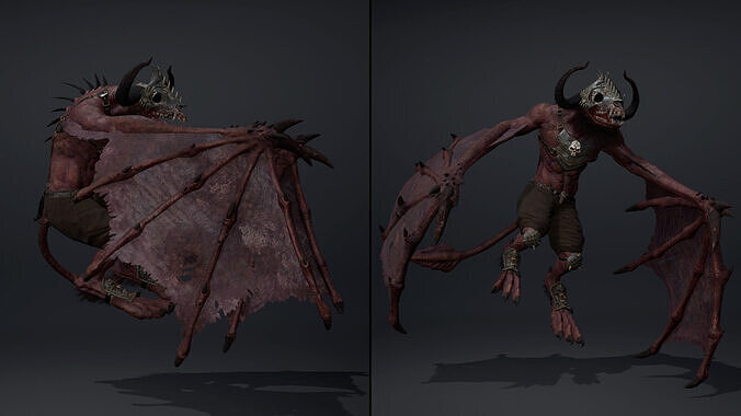 Blood Spearman Wing2 Low-poly 3D model 6