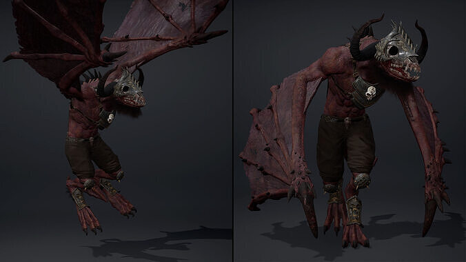 Blood Spearman Wing2 Low-poly 3D model 5