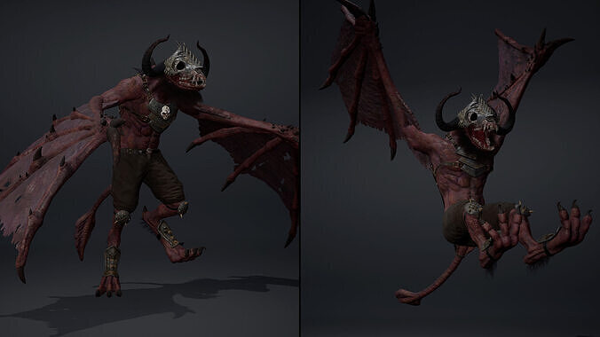 Blood Spearman Wing2 Low-poly 3D model 7