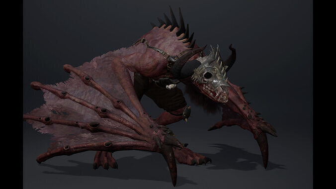 Blood Spearman Wing2 Low-poly 3D model 3