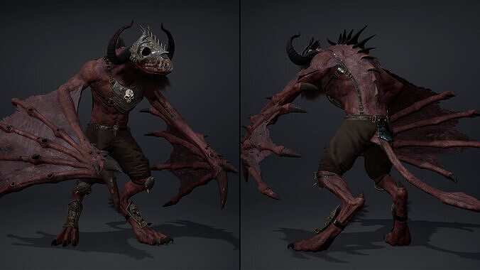 Blood Spearman Wing2 Low-poly 3D model 2