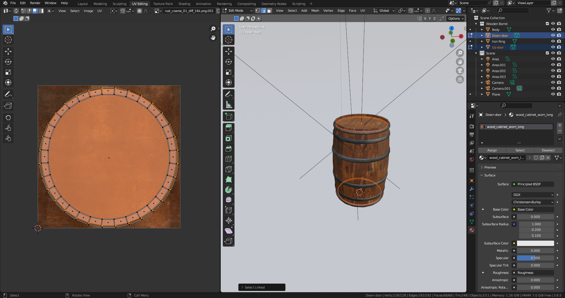 Wooden Barrel High-Poly 3D Model  3D model_5