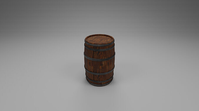 Wooden Barrel High-Poly 3D Model  3D model