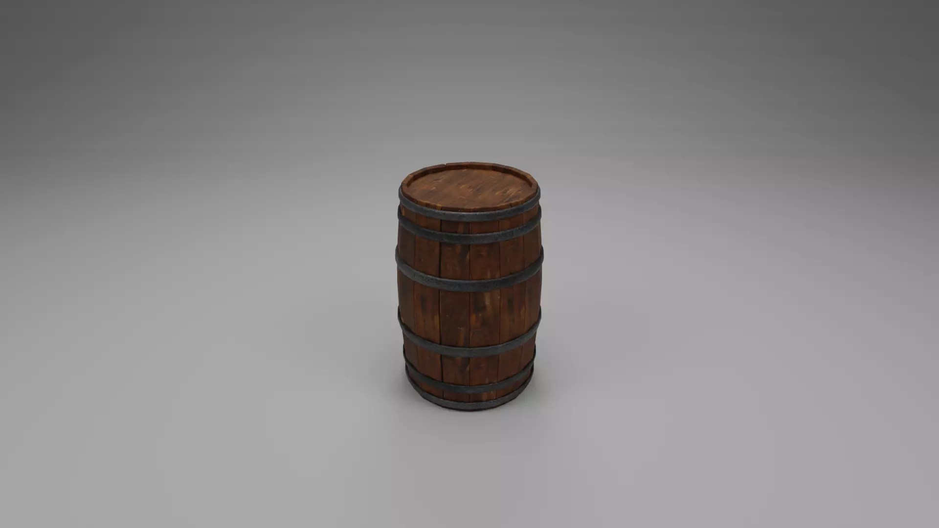 Wooden Barrel High-Poly 3D Model  3D model_0