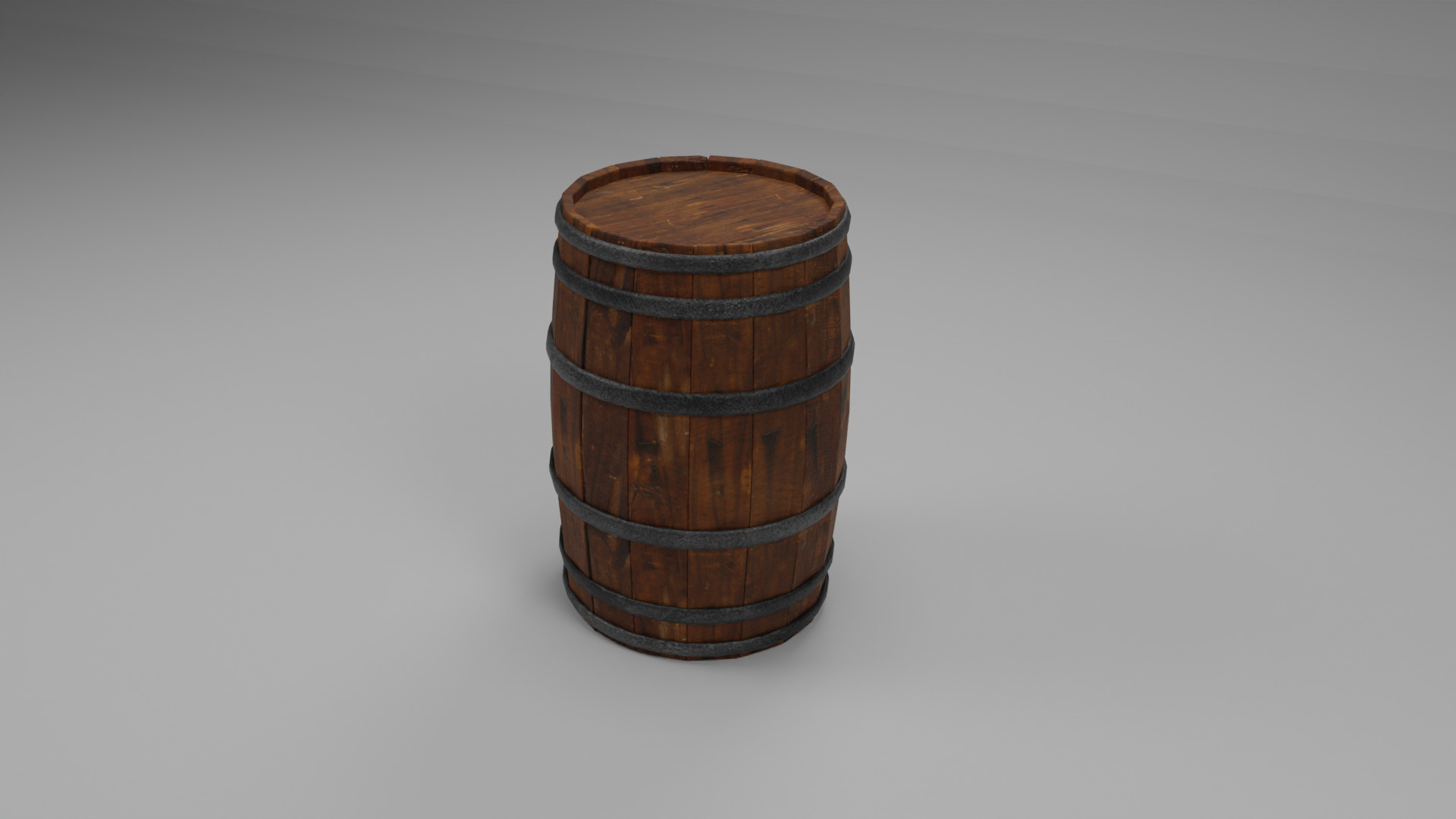 Wooden Barrel High-Poly 3D Model  3D model_2