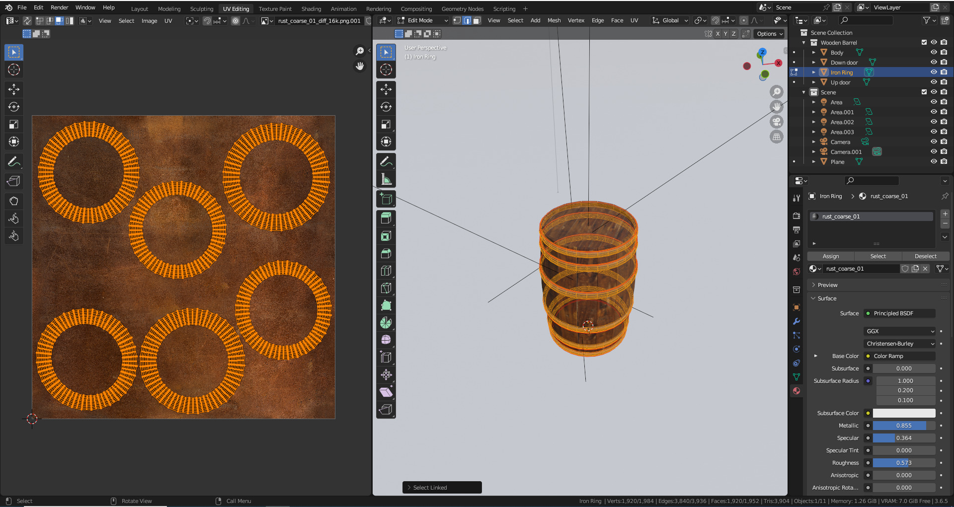 Wooden Barrel High-Poly 3D Model  3D model_4