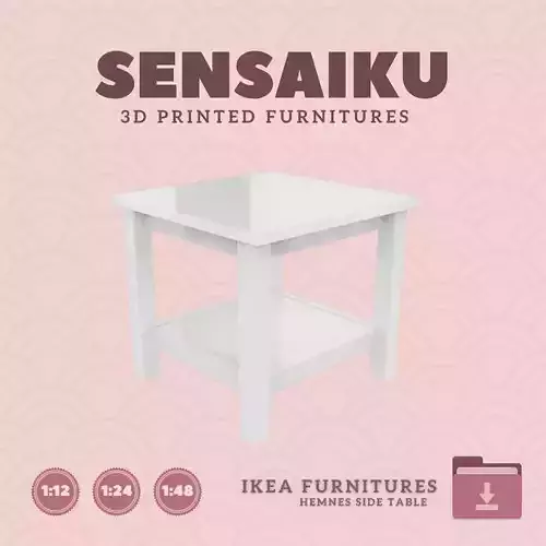 Mini HEMNES Side Table for Miniature Dollhouse IKEA  3D Print