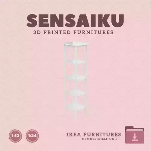 MiniHEMNES Shelf Unit for Miniature Dollhouse IKEA 3D Print
