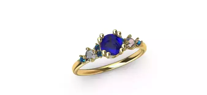 Anillo solitario para dama-mujer -v- 3D print model