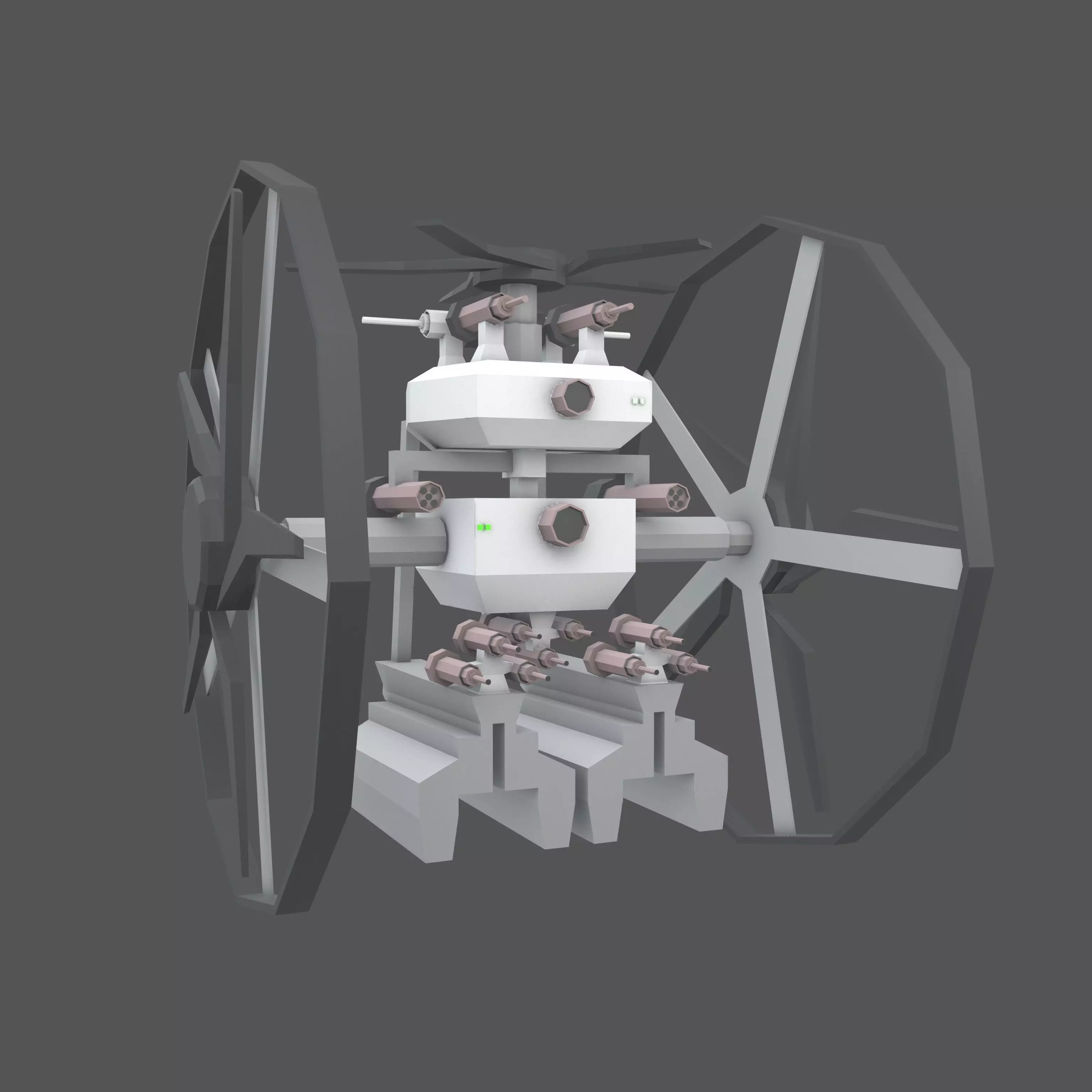 Cartoon Weapon Drone Robot V2 001 Low-poly 3D model_0