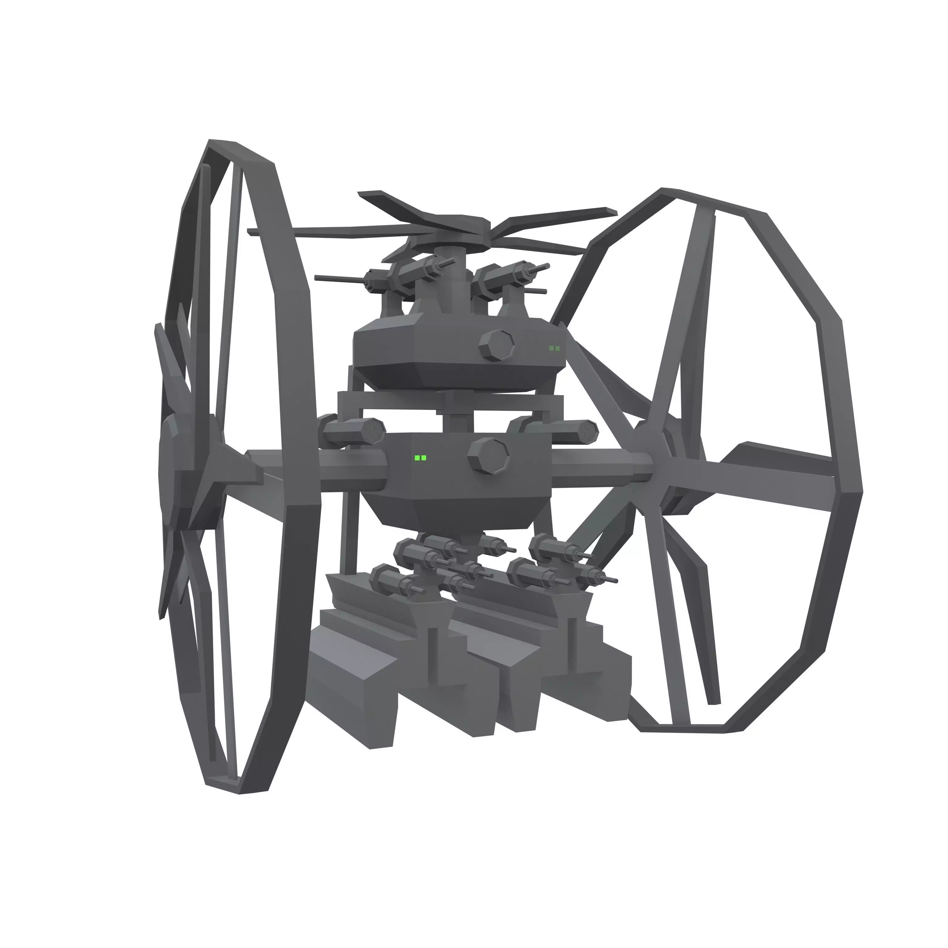 Cartoon Weapon Drone Robot V2 002 Low-poly 3D model_0