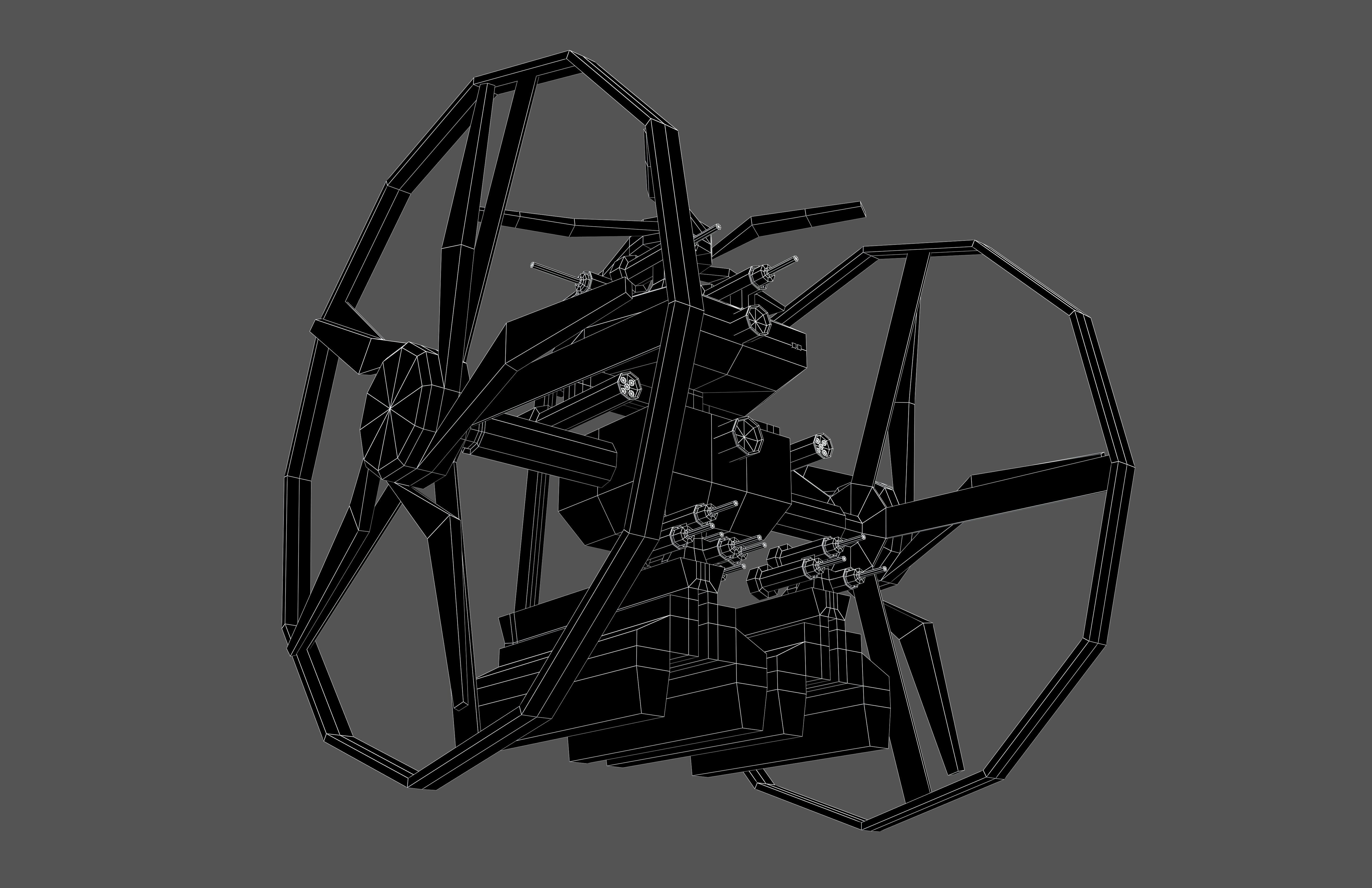 Cartoon Weapon Drone Robot V2 002 Low-poly 3D model_6