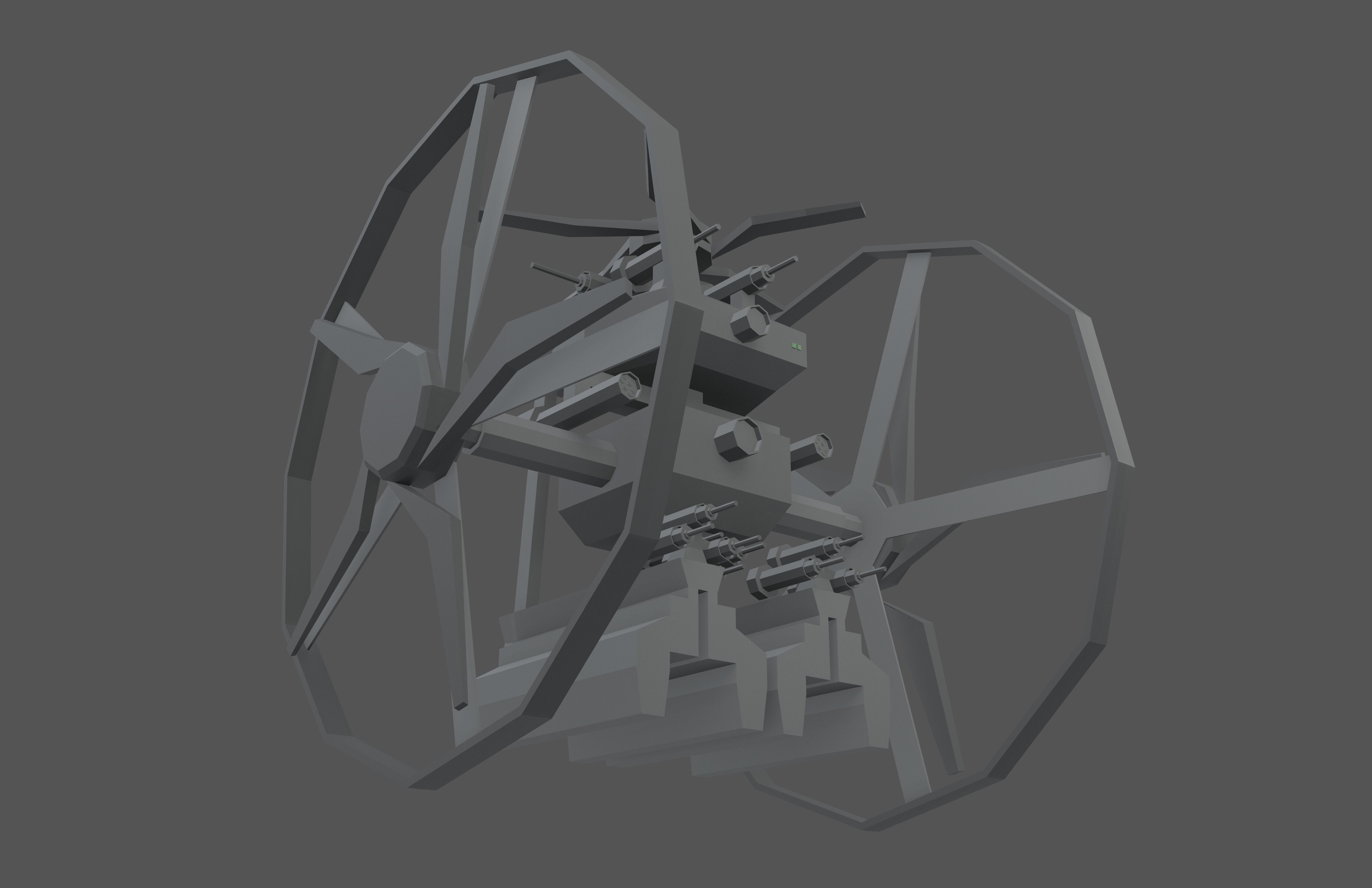 Cartoon Weapon Drone Robot V2 002 Low-poly 3D model_3