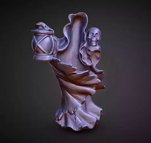 halloween decoration dementor holding skull 3D print model