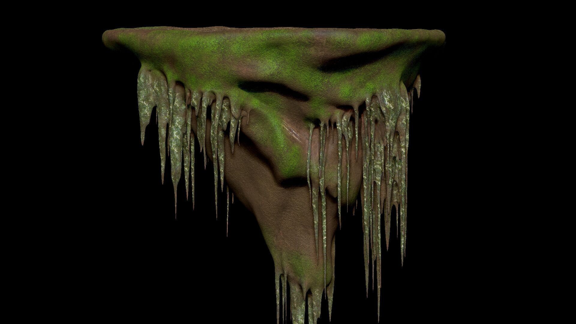 Island Flying Many Roots Covered - Landscape Mountain V1 Low-poly 3D model_2