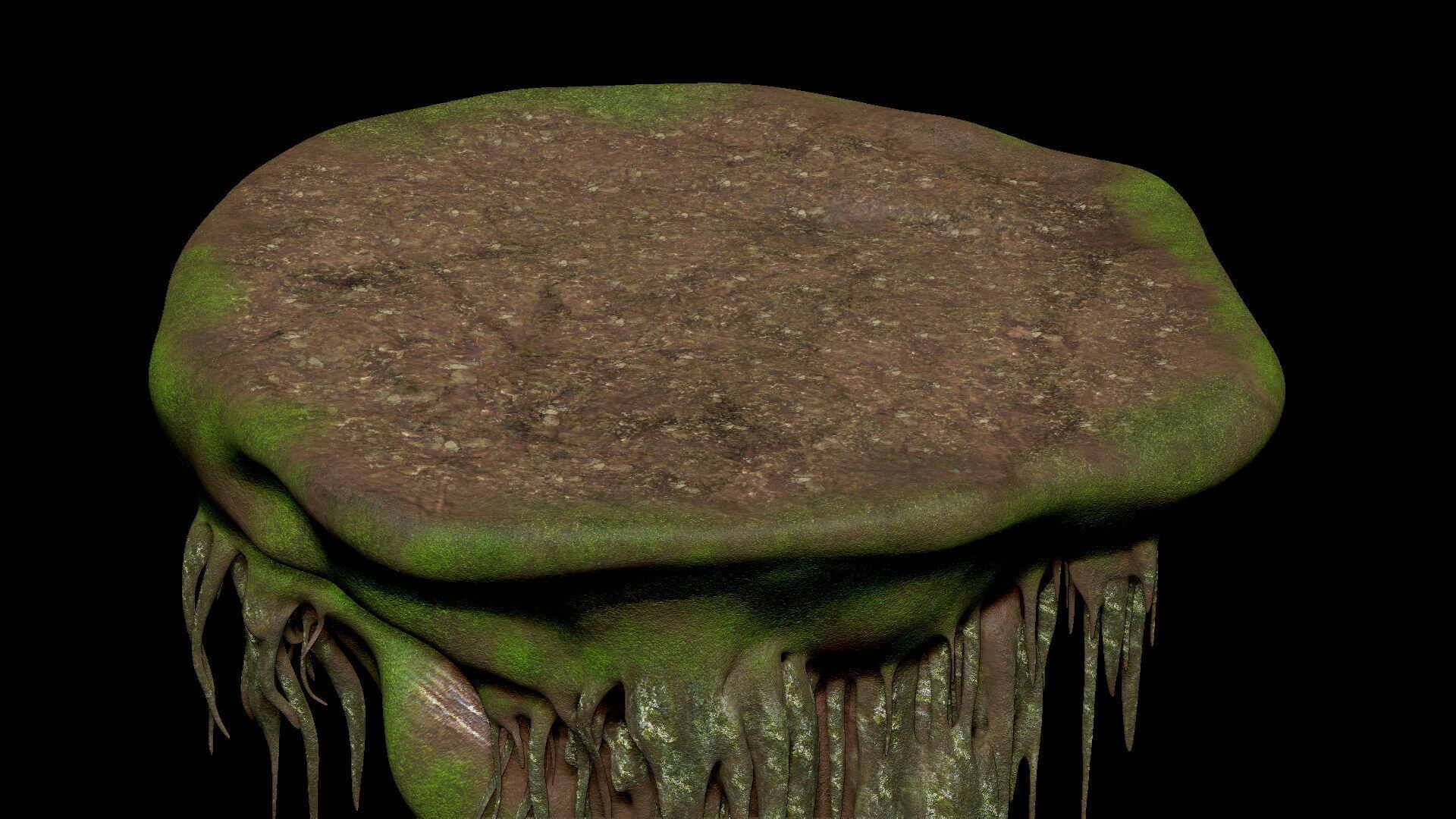 Island Flying Many Roots Covered - Landscape Mountain V1 Low-poly 3D model_11