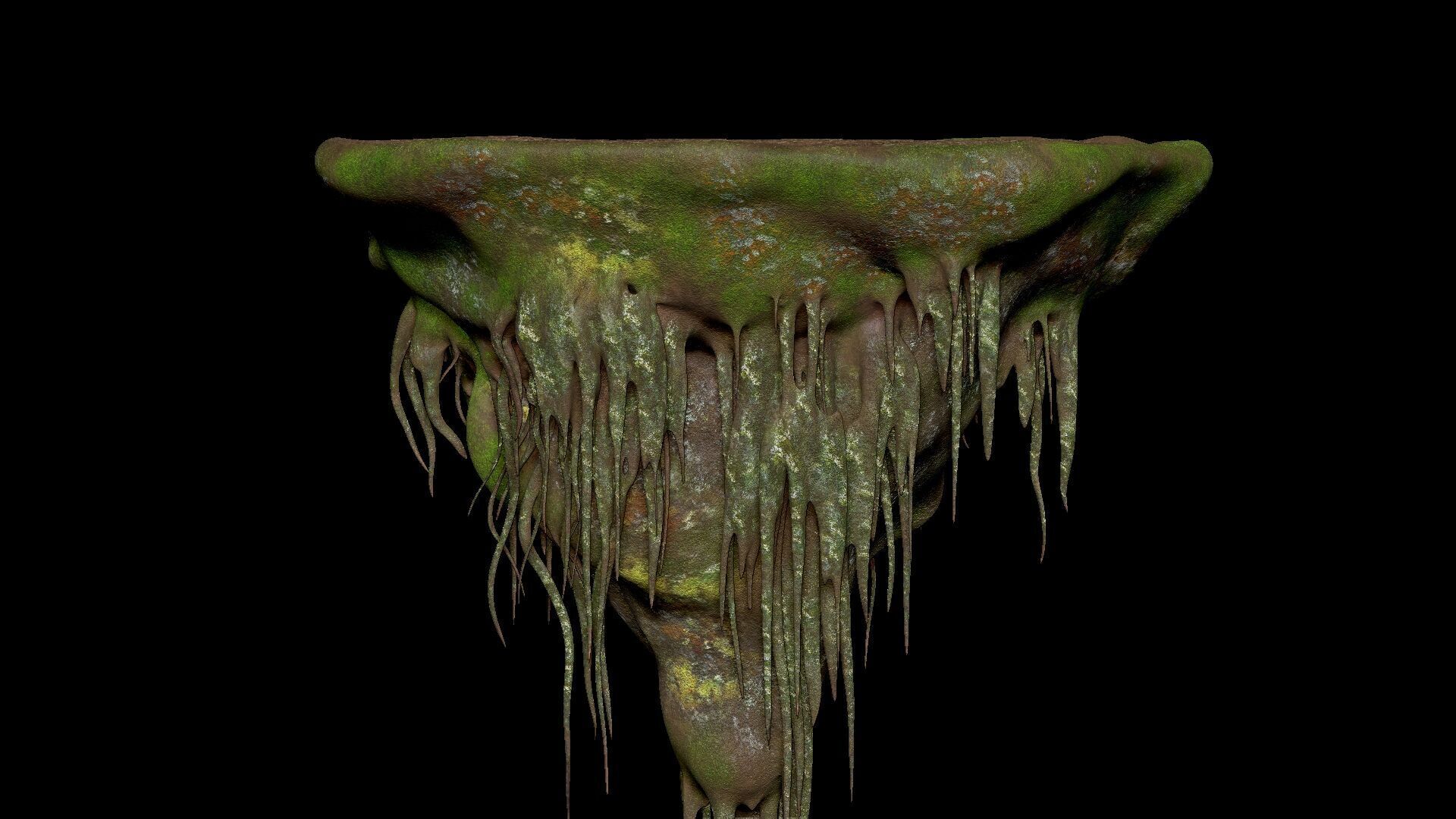 Island Flying Many Roots Covered - Landscape Mountain V1 Low-poly 3D model_12