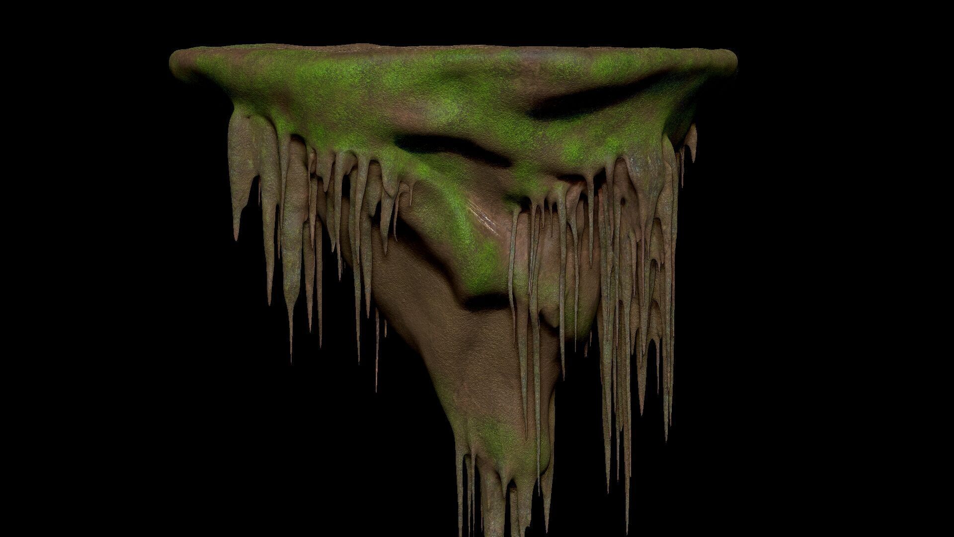 Island Flying Many Roots Covered - Landscape Mountain V1 Low-poly 3D model_3